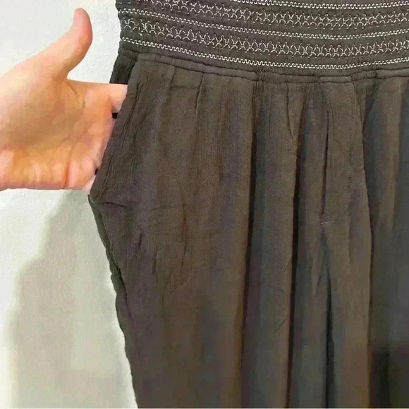 Anthropologie Ett:Twa Casual Boho Cropped Lightweight Black Pants Size Small - Picture 5 of 9